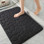 1tk Kivimustriline Pehme WC Vaip, Vannimatt, Libisemiskindel Vaip, 60*120cm juodos spalvos