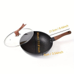 KANGSHIDA Malmist Kokkade Pann 30CM-34CM Mittenakku, Lihtne Puhastada, Ergonoomiline K&auml;epide, Mitmek&uuml;lgne K&ouml;&ouml;gitarvik., 30cm wok rinkinys