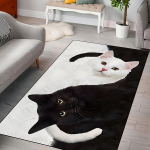 1tk Must ja Valge Kasside Muster Vaip, Kutsikas Print Vaip., 80 * 120 cm (31 * 47 colių)