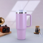 Roostevabast Terasest Termokruus 40oz - Suure Mahutavusega Reisi Kruus K&auml;epidemega, Tamsiai violetinė