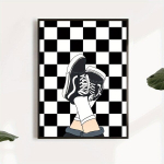 Moodne Retromustriline Kingade Seinapilt - Kevad ja Talv Plakat Pickify
