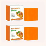 Kurkumi Seebit&uuml;kk - 100g - K&otilde;ik Nahat&uuml;&uuml;bid - Keha Pesu - Alkoholivaba - Essentsiaalne K&uuml;&uuml;slaugu Ekstrakt - N&auml;ole ja Kehale , 2 dėžės