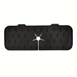 1tk Multifunktsionaalne Silikoonist Kraani &Auml;ravoolumatt, Vannitoa Riiulimatt., Must