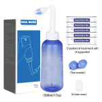 Nina Loputuss&uuml;steem - 300ml/500ml Nina Pudel Sinus Loputus BPA-vaba T&auml;iskasvanutele 5 Nina Soola Pakiga , 500ml+nosies druskos 5vnt