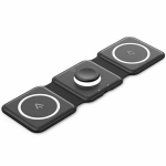 Juhtmevaba laadija 15W, 3in1, LED-indikaator, MagSafe'i &uuml;hilduvus - Vention (FGGB0) - Must