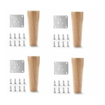 M&ouml;&ouml;blijalad ja jalad15 cm Sirged puitm&ouml;&ouml;bli jalad - 4 t&uuml;kki &uuml;mmargused naturaalsed kruvidega lauajalad