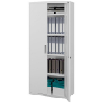Arhiivikapp, kontorikapp, 5 riiulit, metall, 80 L x 40 S x 180 K cm, valge, Balta