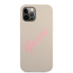 Guess Case iPhone 12 / 12 Pro 6.1 GUHCP12MLSVSGP hall roosa k&otilde;va &uuml;mbris Silicone Vintage jaoks