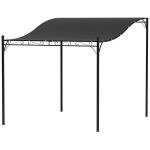 Outsunny Kinnitatav lehtmaja pergola katusega, vetth&uuml;lgav lehtmaja varikatus, vabalt seisev aiamaja lehtmaja terrassi lehtmaja varikatus p&auml;ikesekaitse terrassi aeda ca 2.5x3x2.5 m tumehall, Tamsiai pilka