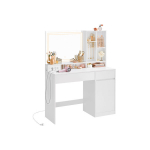Tualettlaud Vasagle koos LED-valgustusega, 40x110x138 cm, valge