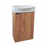 Vannitoakapp kraanikausiga, seinale paigaldatav, matt, kuldne tamm, 40x33cm