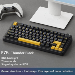 2,4G traadita/Bluetooth Mechanical RGB m&auml;ngu klaviatuur - Thunder must, hall puidust V3 telg