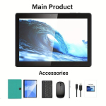 Relndoo 25,65 cm 2-in-1 Android-tahvelarvuti klaviatuurirohelisega, RAM: 12 GB