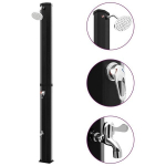 vidaXL p&auml;ikesepatareidega v&auml;lidu&scaron;&scaron; du&scaron;iotsaku ja kraaniga, 35 l, must