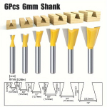5/6tk 6mm/8mm/12mm vars 1/4 1/2 vars sabaliideseadme freesiterad puidu volfraseadis, 6 vnt 6 mm kotas