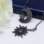 2TK Vintage Boho P&auml;ikese ja Kuu Laeventilahelad Metallist Kett Pikendused, Juoda