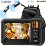 INSKAM 4.3 IPS LCD T&ouml;&ouml;stuslik Endoskoop 8mm Topeltobjektiiviga, USB Laetav Kaamera Autoremondiks ja Torut&ouml;&ouml;deks, Oranžinis dvigubas objektyvas-8mm-5m