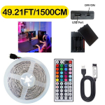 RGB LED valgusriba kaugjuhtimispuldiga, 49,21FT / 590,55 colio / 15M