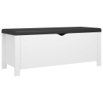 Hoiukast padjaga vidaXL, valge, 105 x 40 x 45 cm, puitlaastplaat, Balta