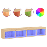 LED-tuledega telerikapid 2 tk，telerialus，TV Kapp Sonoma tamm, 80 x 30 x 30 cm CFE547285