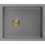 &Uuml;hekordne graniidist valamu Mexen Pedro 560 x 460 mm, hall, sifoon Auksinė - 6508561000-71-G