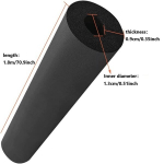 1tk Must Vaht K&uuml;lmakindel Toruisolatsioon - Veekindel, Soojuse S&auml;ilitamine Vase- ja Plastikutorudele, 0.89cm Paksus, 180.09cm Pikkus, Reguleeritav Sisemine L&auml;bim&otilde;&otilde;t, Lihtne Paigaldus K&uuml;lma Ilma Kaitseks., Skersmuo: 1,3 cm / 0,51 colio