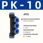 4-pakk &Uuml;hendus Pneumaatilised Liitmikud, Universaalne Keere, PK-10 4vnt