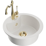 &Uuml;hekordne graniidist valamu Mexen Diego k&ouml;&ouml;gisegistiga Carla, Valge - 6512-20-670700-50