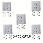 CAT.6 Seinapaneelid Tolmukatetega, 5vnt