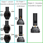 Nutikell Garmin Fenix 6 - 6 Solar - 6 Pro - 6 Pro Solar - 6 Pro Sapphire - 22mm mustrisilikoonist QuickFit Phonillico&reg; k&auml;ev&otilde;ru