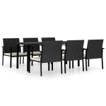 vidaXL 7-osaline aiam&ouml;&ouml;bli komplekt, pol&uuml;rotang, must