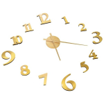 325151 vidaXL 3D Wall Clock Modern Design Gold 100 cm XXL