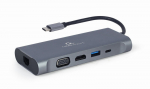 USB-C vahetus - Gembird - 8716309121477 - 7-in-1 - HDMI 4K - VGA Full HD - PD 100W laadimine
