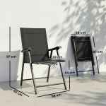Kokkupandav toolikomplekt 58x62x97 cm must teras ja texteline