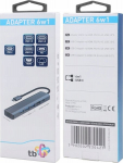 Usb C 6in1 jaotur: Hdmi, 3xusb, Pd, Rj-45