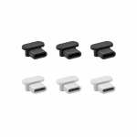USB-C laadimispordi kaitsmed, mustad ja valged, 6 tk.