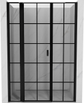 Mexen Mist L vasak hinged du&scaron;iuks, 135 cm, must ruudustik, must - 8A4L-135-001-70-77-L, 135x200