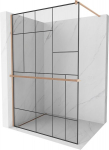 Mexen Kioto+ du&scaron;isein riiuliga Walk-in 90 x 200 cm, must muster, harjatud vask - 800-090-121-65-78, 90 x 200