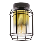Laelamp Candellux Jonera, must, E27, kuldse klaasist varjuga
