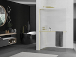 Mexen Kioto+ L du&scaron;isein riiuliga Walk-in 100 x 200 cm, triipudega, kuldne harjatud - 800-100-123-55-09