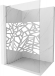 Mexen Kioto L du&scaron;isein Walk-in 70 x 200 cm, valge muster, kroom - 800-070-103-01-85, 70 x 200 cm