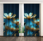 Eurofirany osaliselt pimendav kardin ZMB-96, 160x250 cm, sinine/kuldne