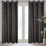 Eurofirany pimendav kardin ZKNO-04, 140x250 cm, must/kuldne