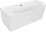 Mexen Mia vann vabal seisev nurgeline vasak 150 x 75 cm, valge, &uuml;levool roosa kuld - 52691507500L-60, 150 x 75 cm