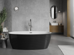 Mexen Lira vabalt seisev vann muster 170 x 80 cm, valge/must, &uuml;levoog must - 52831708075-70, 170 x 80 cm
