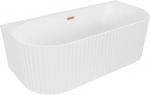 Mexen Sella valamuvaba seina&auml;&auml;rne rihveldatud 150 x 75 cm, valge matt, harjatud vask &uuml;levool - 52711507501-65, 150 x 75 cm