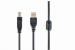 Gembird USB 2.0 printeri kaabel CCFB-USB2-AMBM-1.5M 1.5m, must, USB t&uuml;&uuml;p-A (isane) / USB t&uuml;&uuml;p-B (isane), kuldse kattega kontaktid