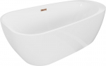 Mexen Giada vaba seisev vann 170 x 90 cm, valge l&auml;ige, &uuml;levool roosa kuld - 52741709000-60, 170 x 90 cm