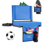 Kokkupandav staadionitool seljatoe ja paksu polstriga, sinine 59,9 x 325 x 385 mm