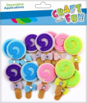 Craft with Fun Isekleepuv vildist dekoratiivne ornament Lollipops 12tk 12/288